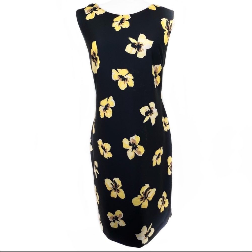 Tommy Hilfiger Navy Floral Sleeveless Scoop Neck Stretch Shift Dress Sz 4 EUC - Picture 6 of 17